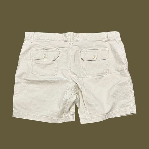 Eddie Bauer Ripstop Stretch Cotton Chino Shorts Mid Rise Pockets Khaki 18 - Picture 2 of 6